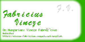 fabricius vincze business card